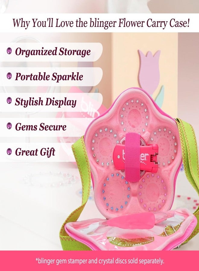 blinger® Flower Carry Case | Perfect Organizer for your Gem Stamper & your Discs (sold separately) | Holds up to 225 gems! | Gem Stamper & Discs Not Included - Image 3